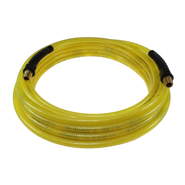 Coilhose Pneumatics Flexeel Hose, 1/4in x 100ft, 1/4in MPT Reusable Strain Relief Fittings PFE41004TY - main
